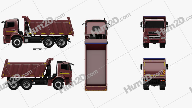 KamAZ 6580 K5 Dump Truck 2016 Clipart Image