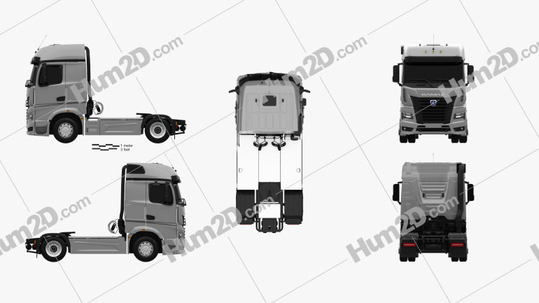 KamAZ 54901 Tractor Truck 2018 Blueprint