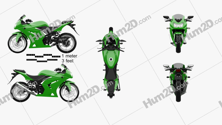 Kawasaki Ninja 250R Motorcycle clipart