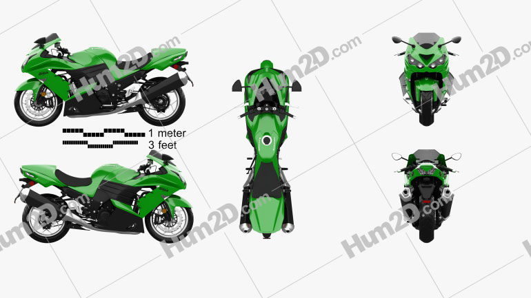 Kawasaki Ninja ZX-14R 2012 Motorcycle clipart