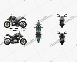 Kawasaki Z1000 2014 Moto clipart