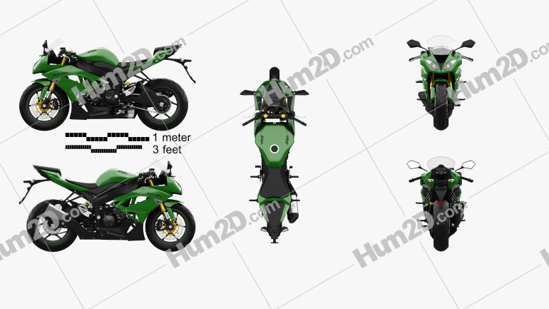 Kawasaki ZX-6R 2014 Motorcycle clipart