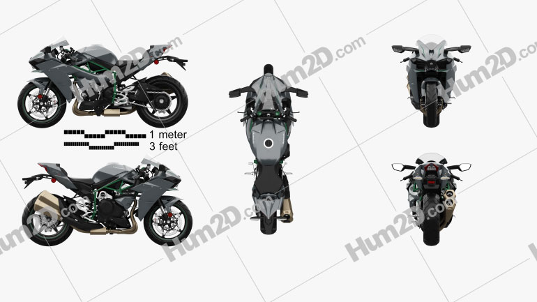Kawasaki Ninja H2 2015 Motorcycle clipart