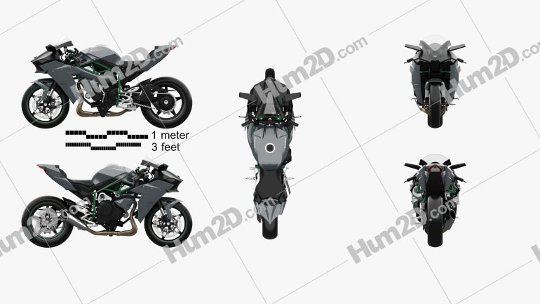 Kawasaki Ninja H2 R 2015 Blueprint