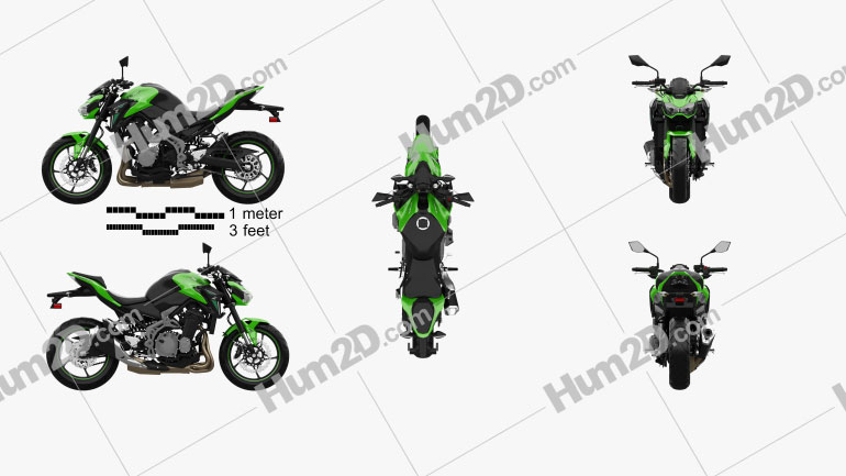 Kawasaki Z900 2017 Motorcycle clipart