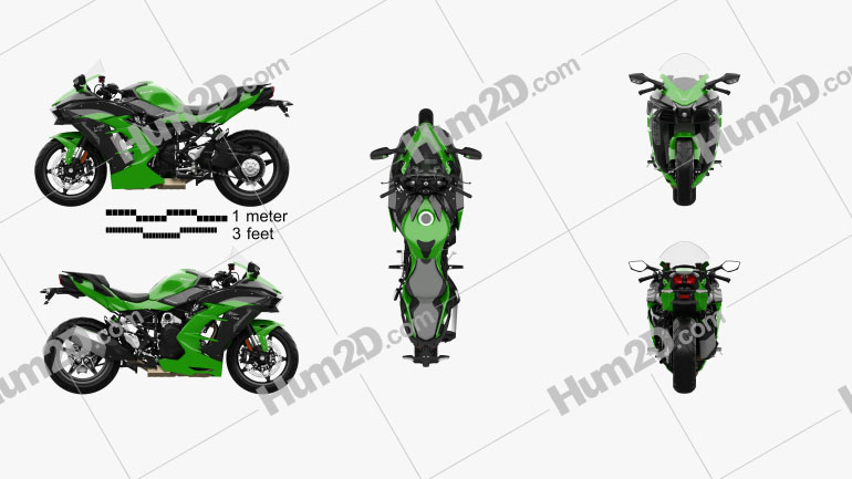 Kawasaki Ninja H2 SX 2018 Motorcycle clipart