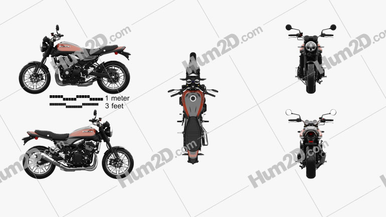 Kawasaki Z900RS 2018 Motorcycle clipart