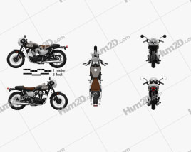 Kawasaki W800 Cafe 2019 Motorcycle clipart