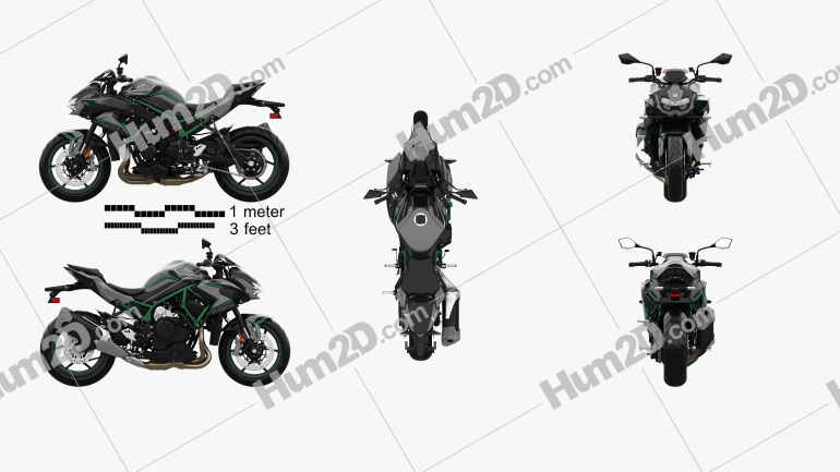 Kawasaki Z H2 2021 Motorcycle clipart