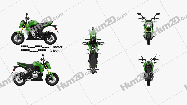 Kawasaki Z125 Pro 2021 Moto clipart