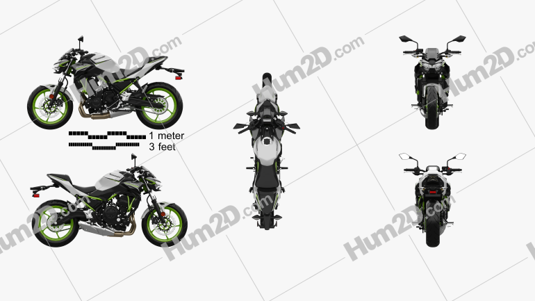 Kawasaki Z650 2021 Moto clipart
