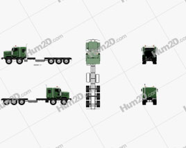 Kenworth C500 Camiões Chassi 5axle 2001 clipart