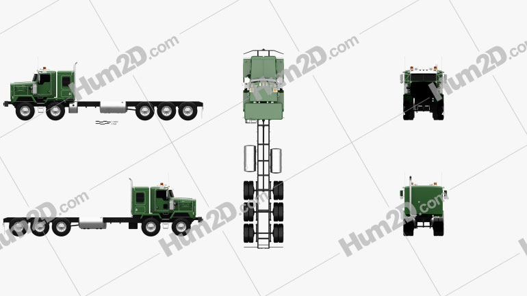 Kenworth C500 Chassis Truck 5axle 2001 PNG Clipart