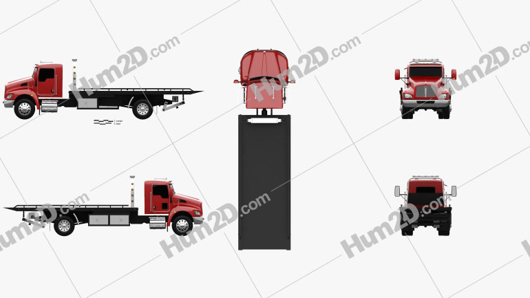 Kenworth T370 Tow Truck 2009 Clipart Image