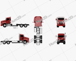 Kenworth T440 Chassis Truck 3-axle 2009 clipart
