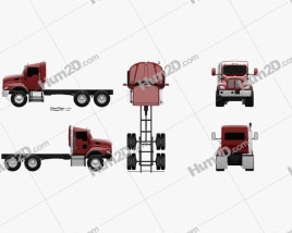 Kenworth T470 Chassis Truck 3-axle 2009 clipart