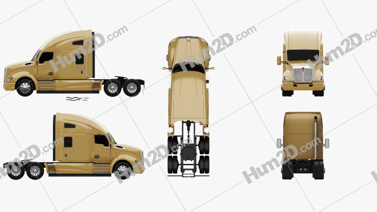Kenworth T680 Tractor Truck 3-axle 2012 PNG Clipart