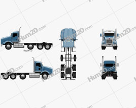 Kenworth T800 Chassis Truck 4-axle 2005 clipart