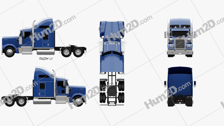 Kenworth W900L Tractor Truck 2005 PNG Clipart