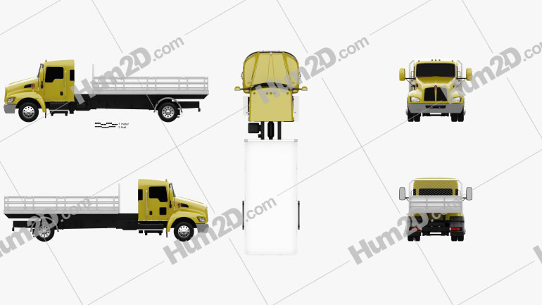Kenworth T170 Flatbed Truck 2009 Clipart Image