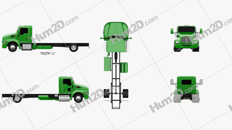 Kenworth T270 Chassis Truck 2009 Clipart Image