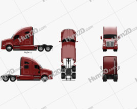 Kenworth T700 Tractor Truck 3-axle 2010 clipart