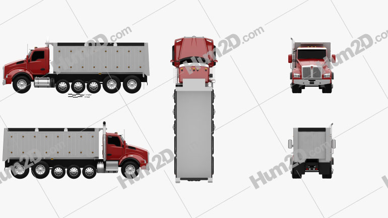 Kenworth T880 Dump Truck 6-axle 2013 Clipart - Download ...
