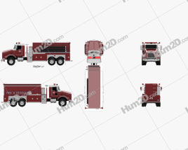 Kenworth T800 Feuerwehrfahrzeug 3-Achs 2005 clipart