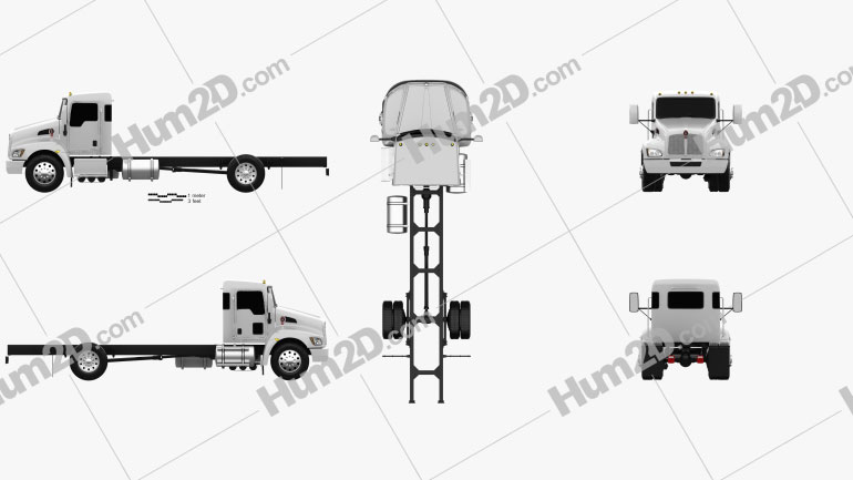 Kenworth T370 Chassis Truck 2009 Blueprint