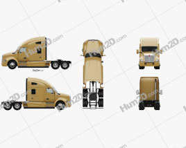 Kenworth T680 Tractor Truck with HQ interior 2012 clipart