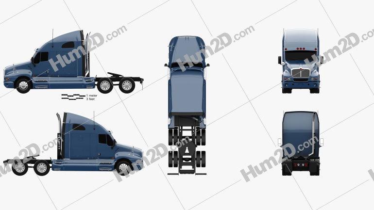 Kenworth T2000 Sleeper Cab Tractor Truck 2010 PNG Clipart