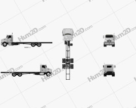 Kenworth T359 Day Cab Chassis Truck 3-axle 2013 clipart