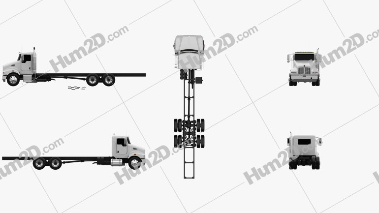 Kenworth T359 Day Cab Chassis Truck 3-axle 2013 PNG Clipart