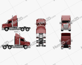 Kenworth T610 Sleeper Cab Tractor Truck 2017 clipart