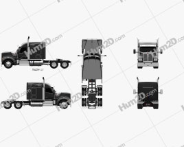 Kenworth W990 72-inch Sleeper Cab Tractor Truck 2018 clipart