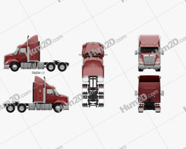 Kenworth T610 Sleeper Cab Tractor Truck with HQ interior 2017 clipart