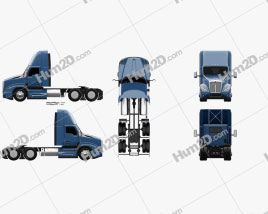 Kenworth T680 Day Cab Tractor Truck 2021 clipart