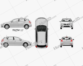 Kia Ceed hatchback de 5 portas com interior HQ 2011 car clipart