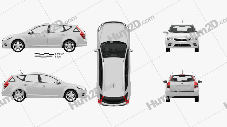 Kia Ceed SW com interior HQ 2011 car clipart