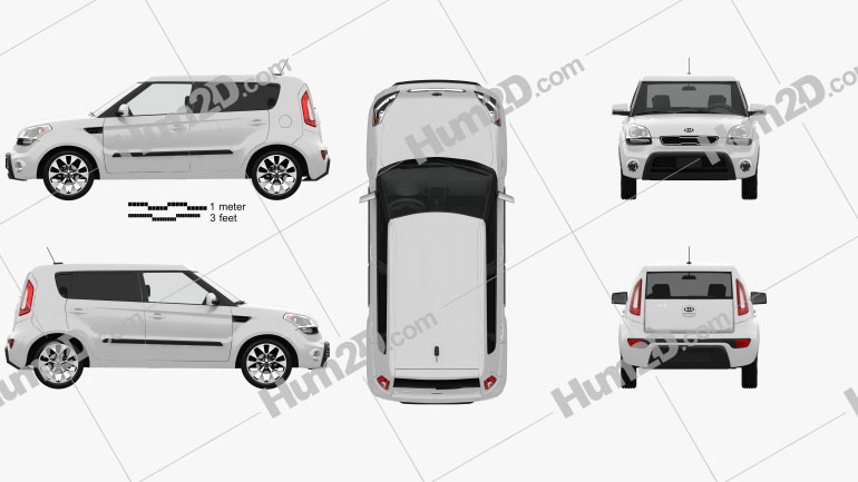Kia Soul with HQ Interior 2012 car clipart
