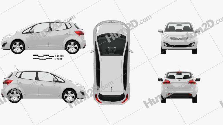 Kia Venga with HQ Interior 2011 car clipart