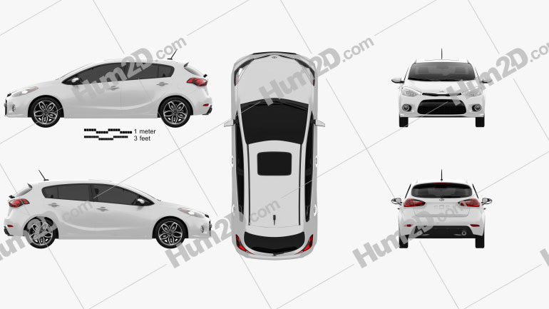 Kia Forte hatchback 2014 car clipart