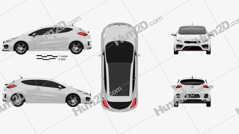 Kia Pro Ceed GT 2014 car clipart