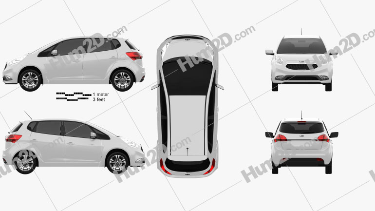 Kia Venga 2015 car clipart