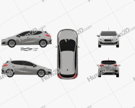 Kia Ceed EcoDynamics hatchback 2015 car clipart