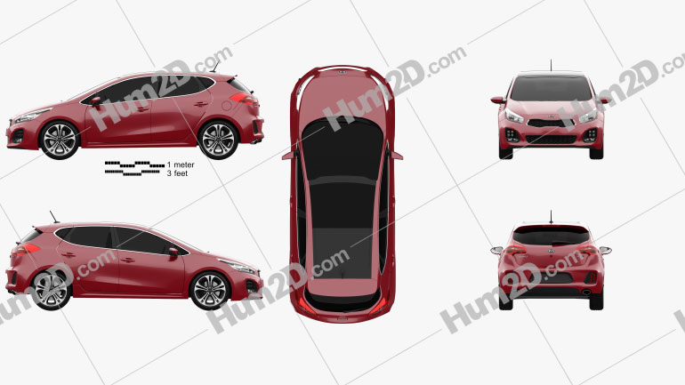 Kia Ceed GT Line hatchback  2015 car clipart