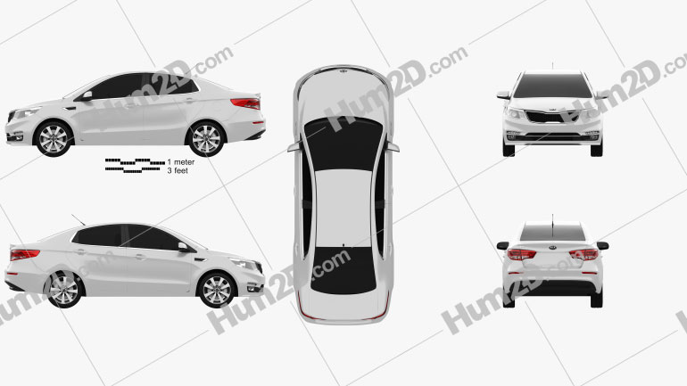 Kia Rio 2015 car clipart