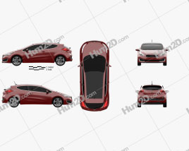 Kia Pro Ceed hatchback 3-door 2015 car clipart
