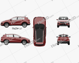 Kia Sportage GT-Line com interior HQ 2016 car clipart