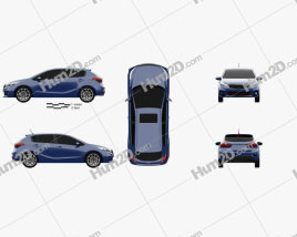 Kia Forte de 5 portas hatchback 2017 car clipart